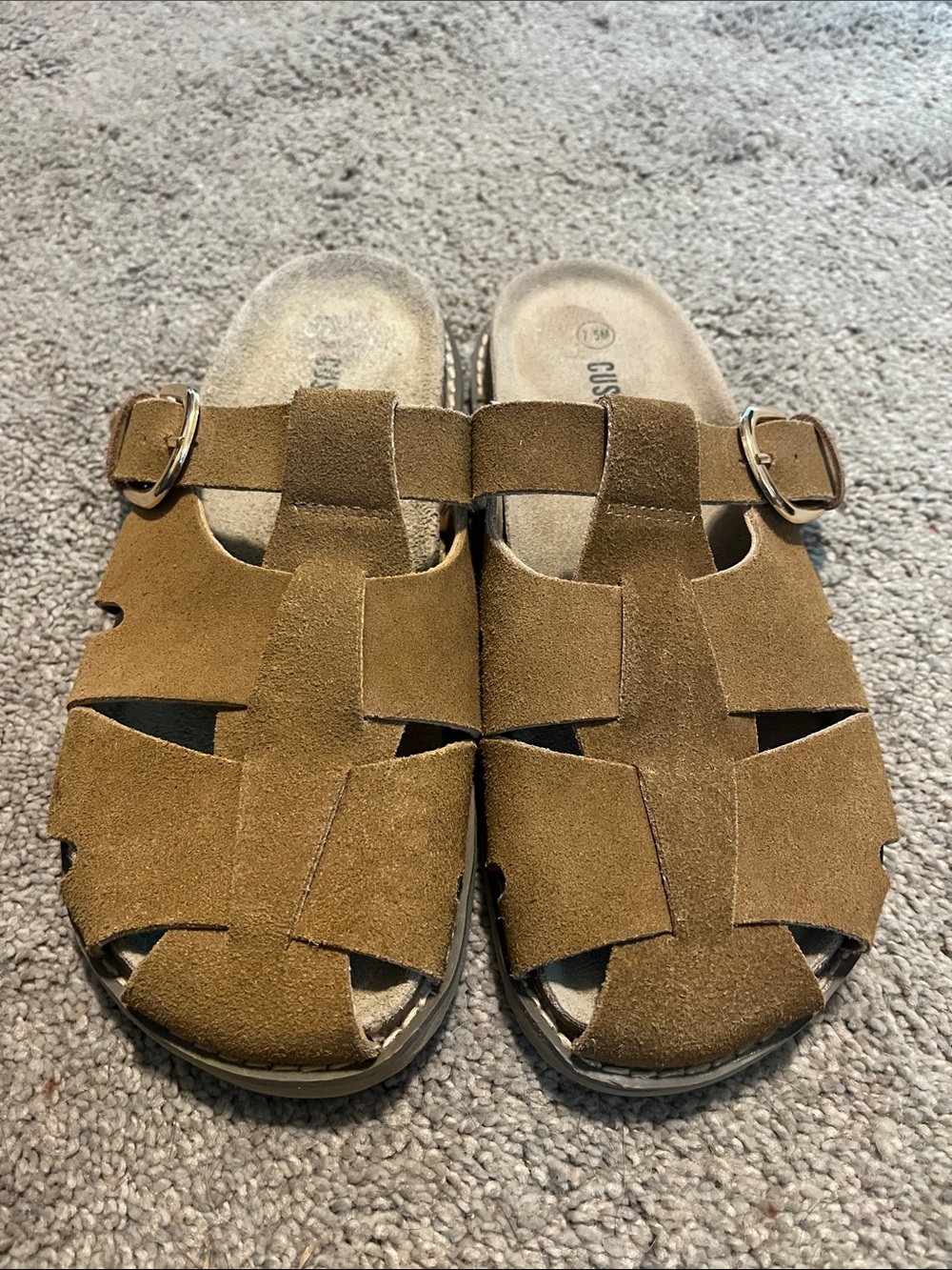 Women's Suede Fisherman Slide Sandals - Brown